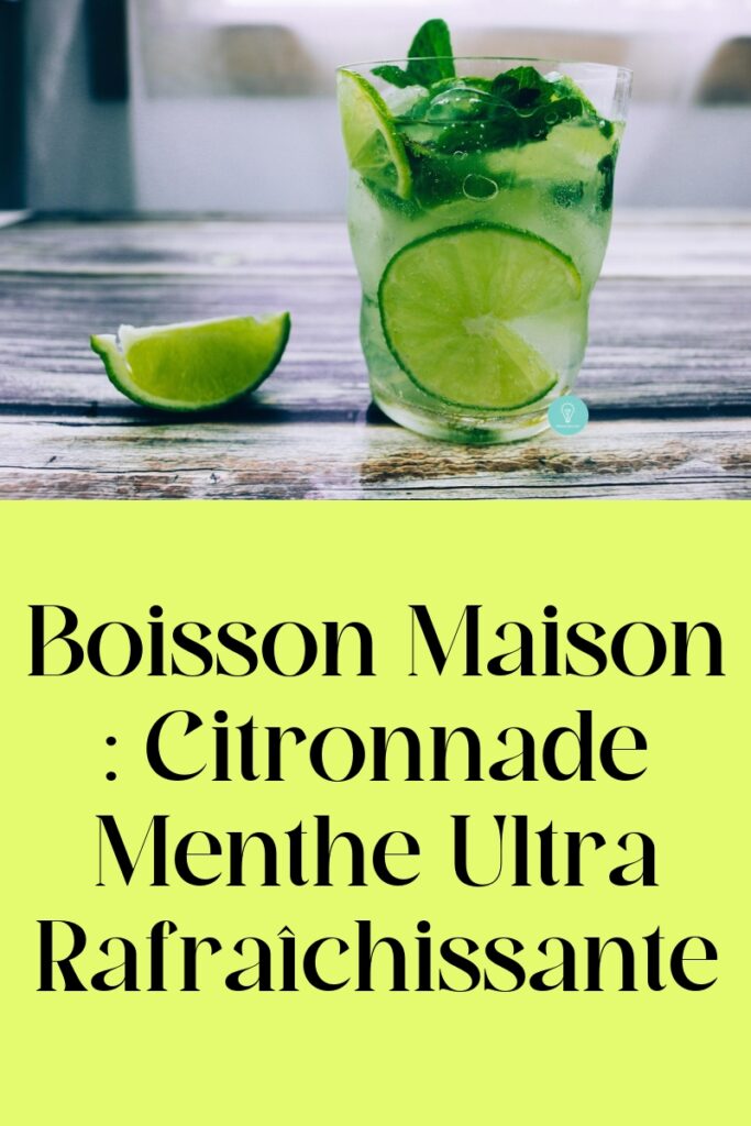 Boisson Maison : Citronnade Menthe Ultra Rafraîchissante